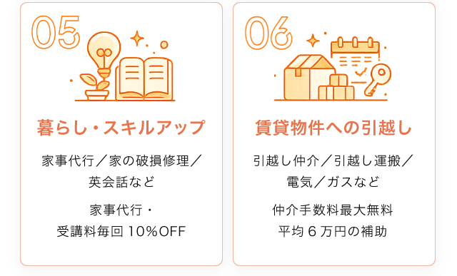 暮らし、スキルアップ、賃貸物件への引越し