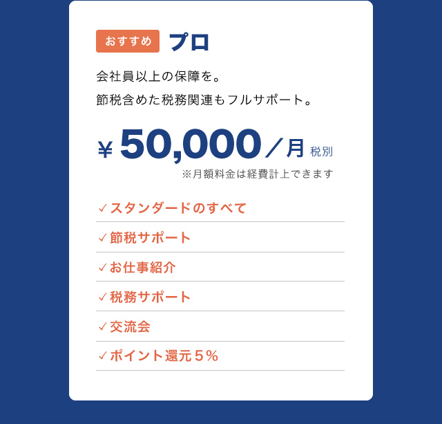 プロ月額50000円
